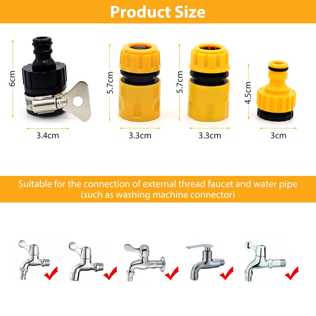 HASTHIP 3Pcs Hose Quick Connectors and 1Pcs Waterstop Connector, Water Pipe Fast Fitting Connector Tap Adapter for Hose Pipe Female Adapter Water Sparyer and Standard Hose Pipe Fitting HASTHIP 3Pcs Hose Quick Connectors and 1Pcs Waterstop Connector, Water Pipe Fast Fitting Connector Tap Adapter for Hose Pipe Female Adapter Water Sparyer and Standard Hose Pipe Fitting